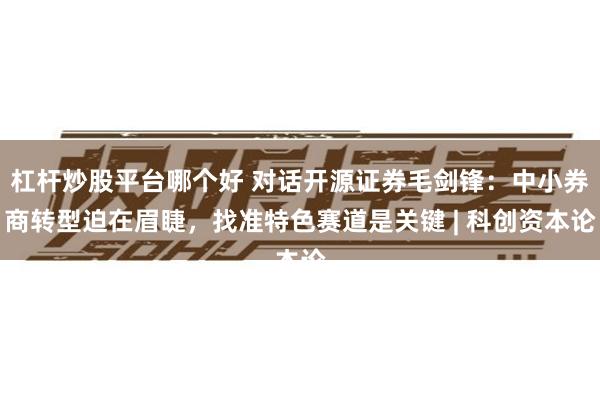 杠杆炒股平台哪个好 对话开源证券毛剑锋：中小券商转型迫在眉睫，找准特色赛道是关键 | 科创资本论