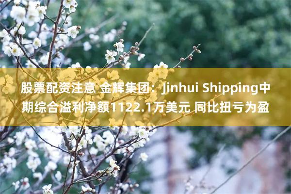 股票配资注意 金辉集团：Jinhui Shipping中期综合溢利净额1122.1万美元 同比扭亏为盈